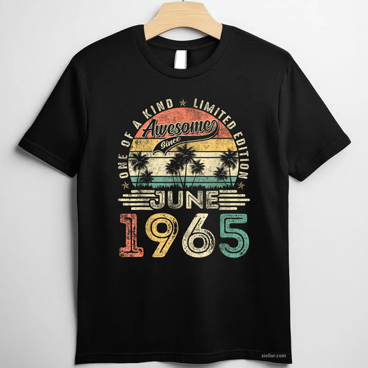 Retro 60 Years Old Vintage June 1965 60th Birthday Men