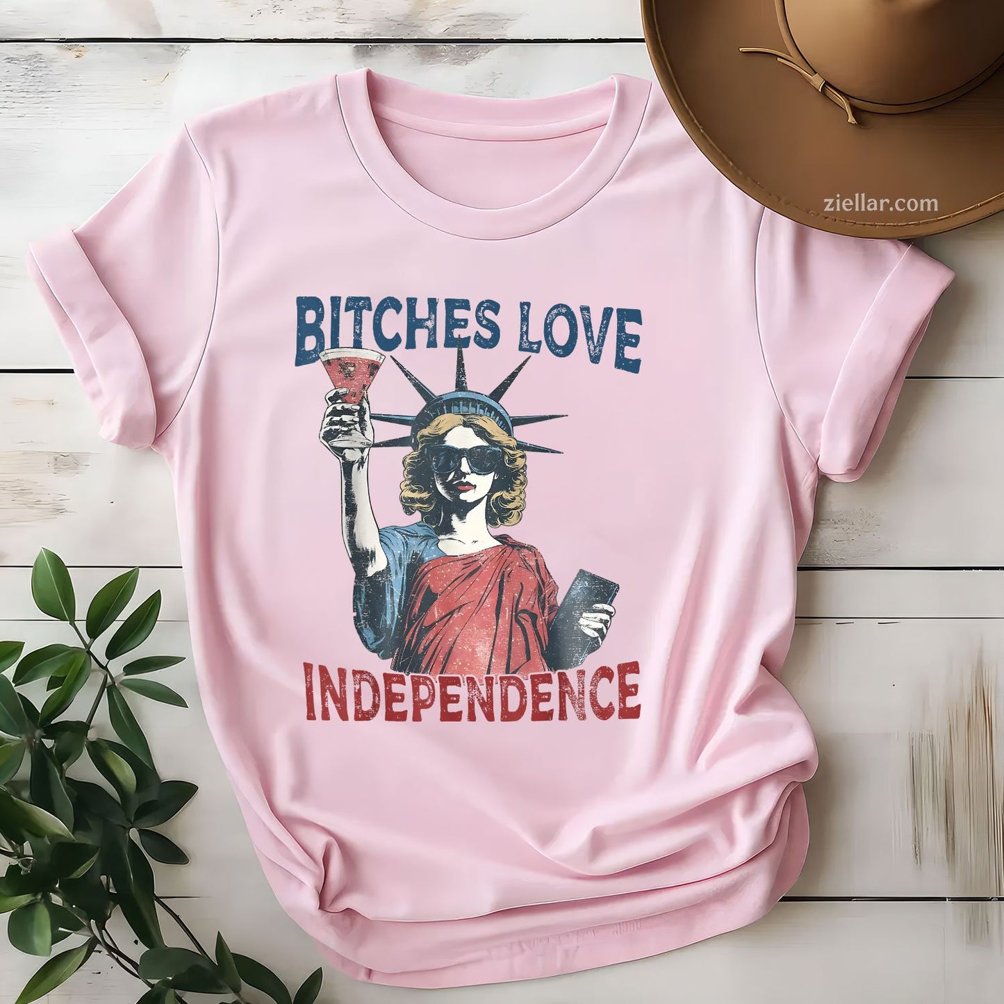 Retro Bitches Love Independence Funny 4th Of July TShirt Tee