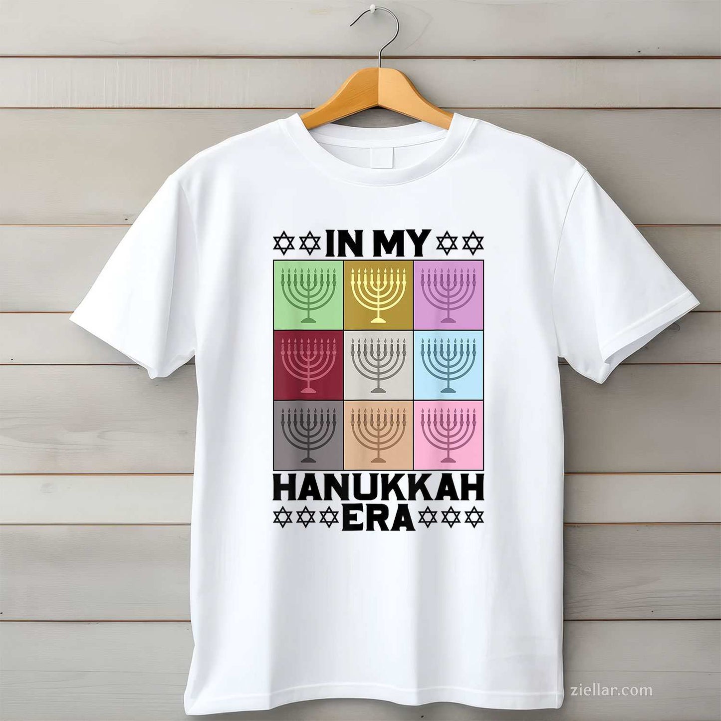 Retro Groovy In My Hanukkah Era Menorah Chanukah Jewish T-Shirt_ Stylish Holiday Tee For Men And Women