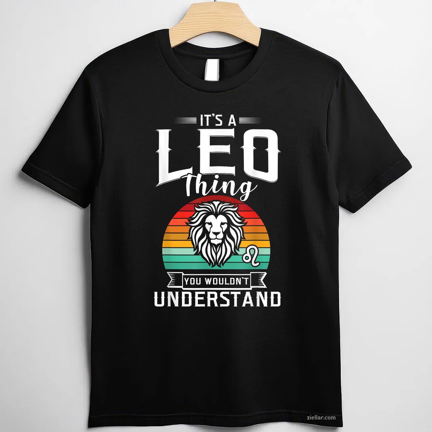 Retro Leo Lion Graphic Tee and T-Shirt, July August Birthday Zodiac T-Shirt for Adults