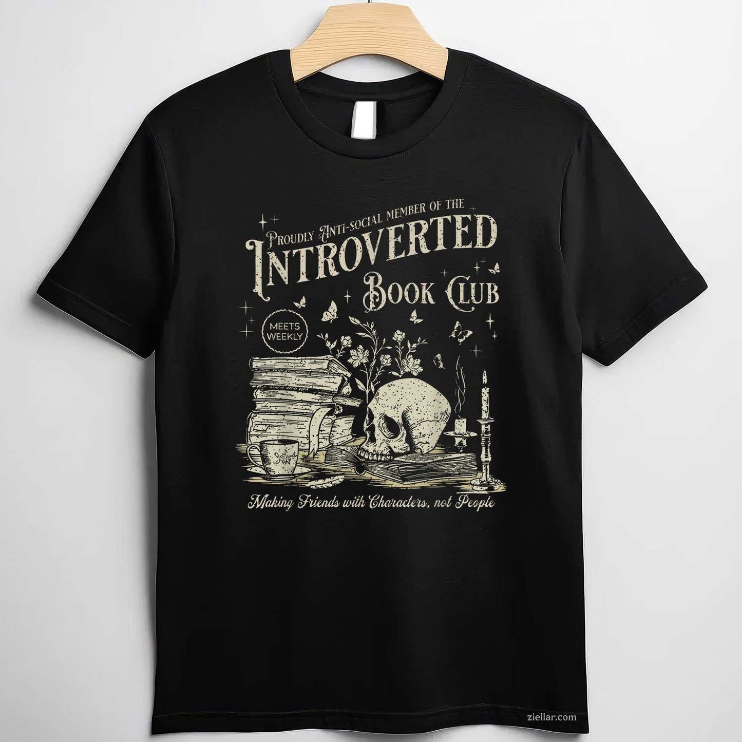 Retro Proud Anti Social Member Of Introverted Book Club T-Shirt