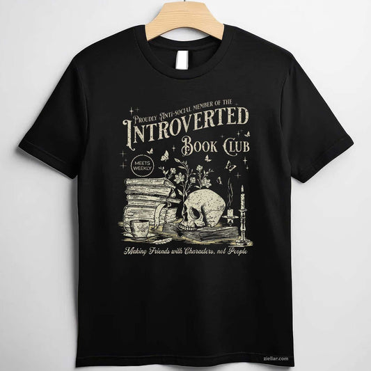 Retro Proud Anti Social Member Of Introverted Book Club T-Shirt
