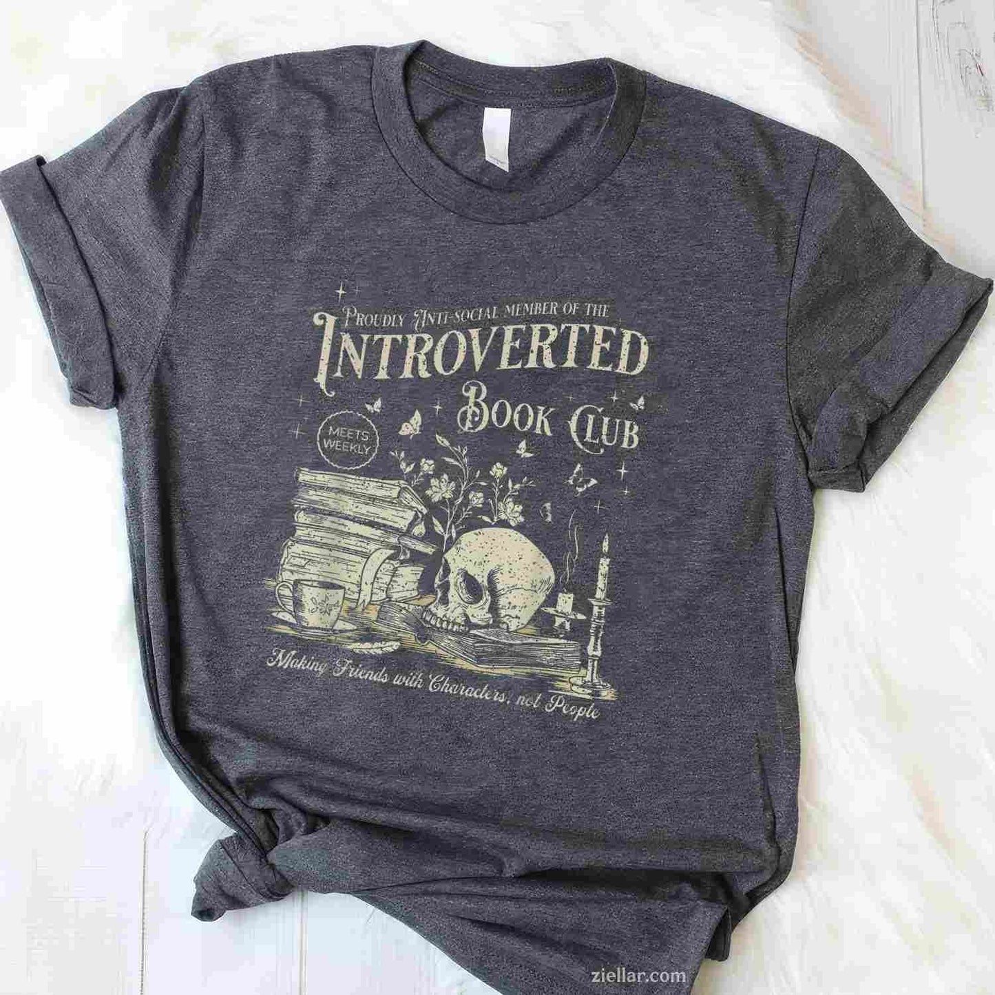 Retro Proud Anti Social Member Of Introverted Book Club T-Shirt