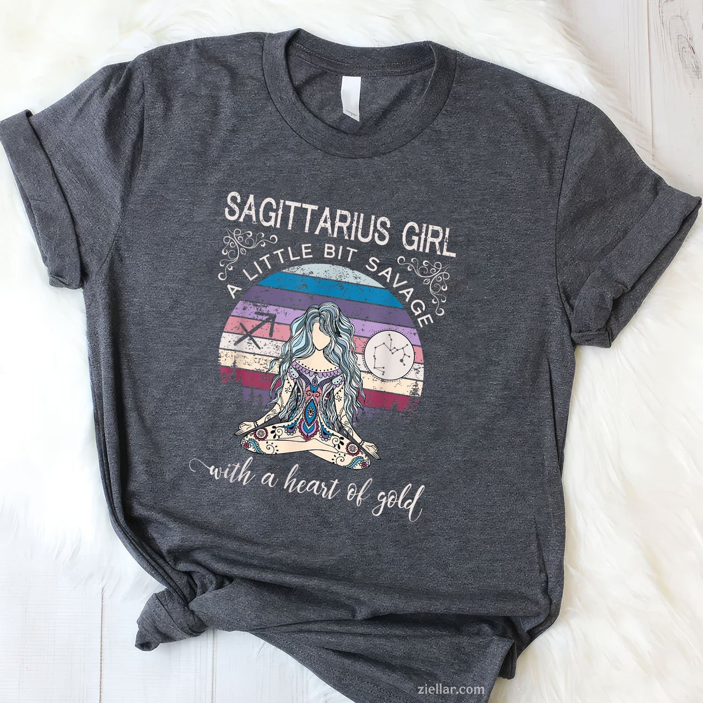 Sagittarius Girl Birthday Tee and T-Shirt, December Zodiac Gift T-Shirt for Women Adults