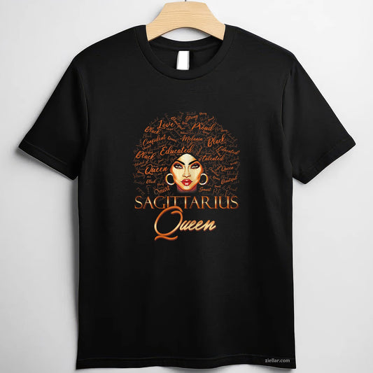 Sagittarius Queen Tee and T-Shirt, Born in November or December Zodiac T-Shirt Gift for Adults
