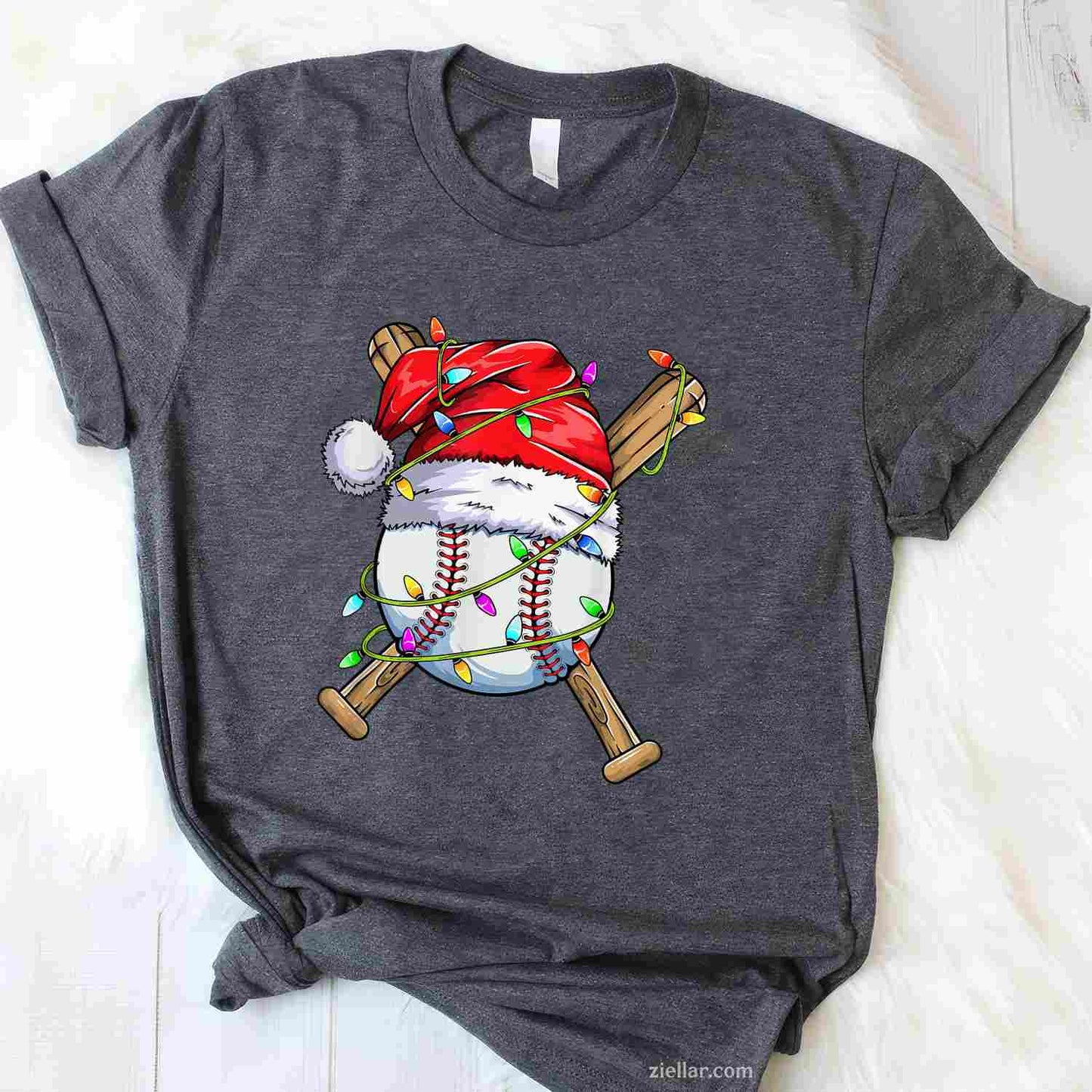 Santa Sports Design For Men Christmas Baseball Player T-Shirt, A Funny Sports Christmas Tee For Adult