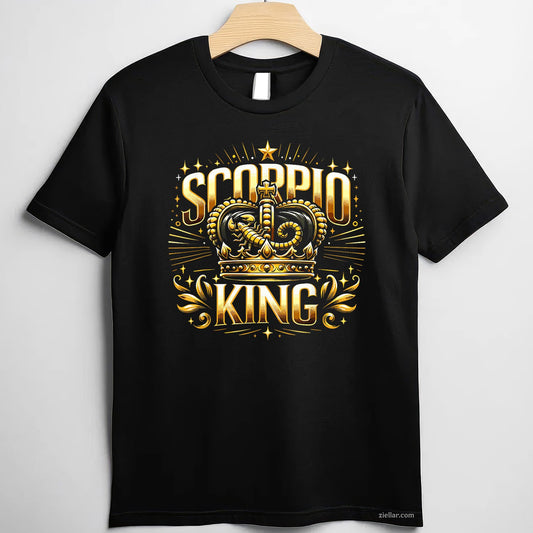 Scorpio King Birthday Tee and T-Shirt, November Zodiac Scorpion T-Shirt for Men Adults