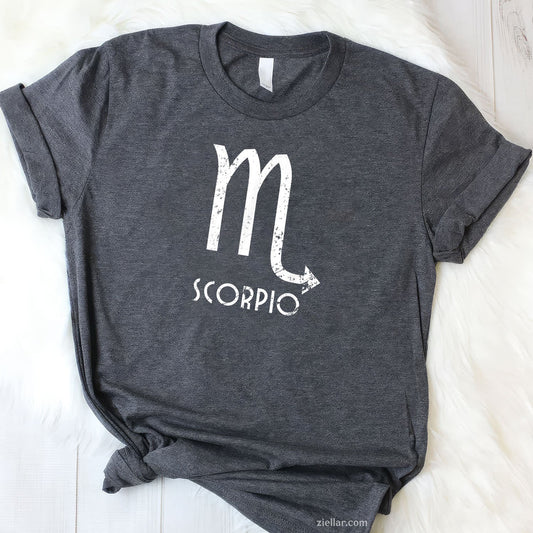 Scorpio Zodiac Sign Tee and T-Shirt, October November Birthday T-Shirt Gift for Astrology Lovers