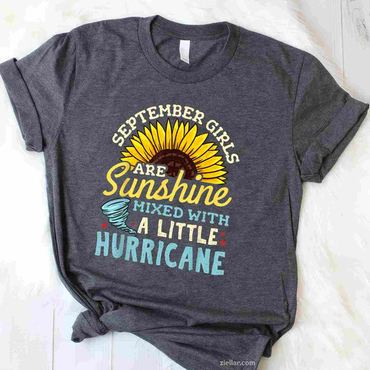 September Girl Birthday T-Shirt Tee for Men Women Adults Unisex