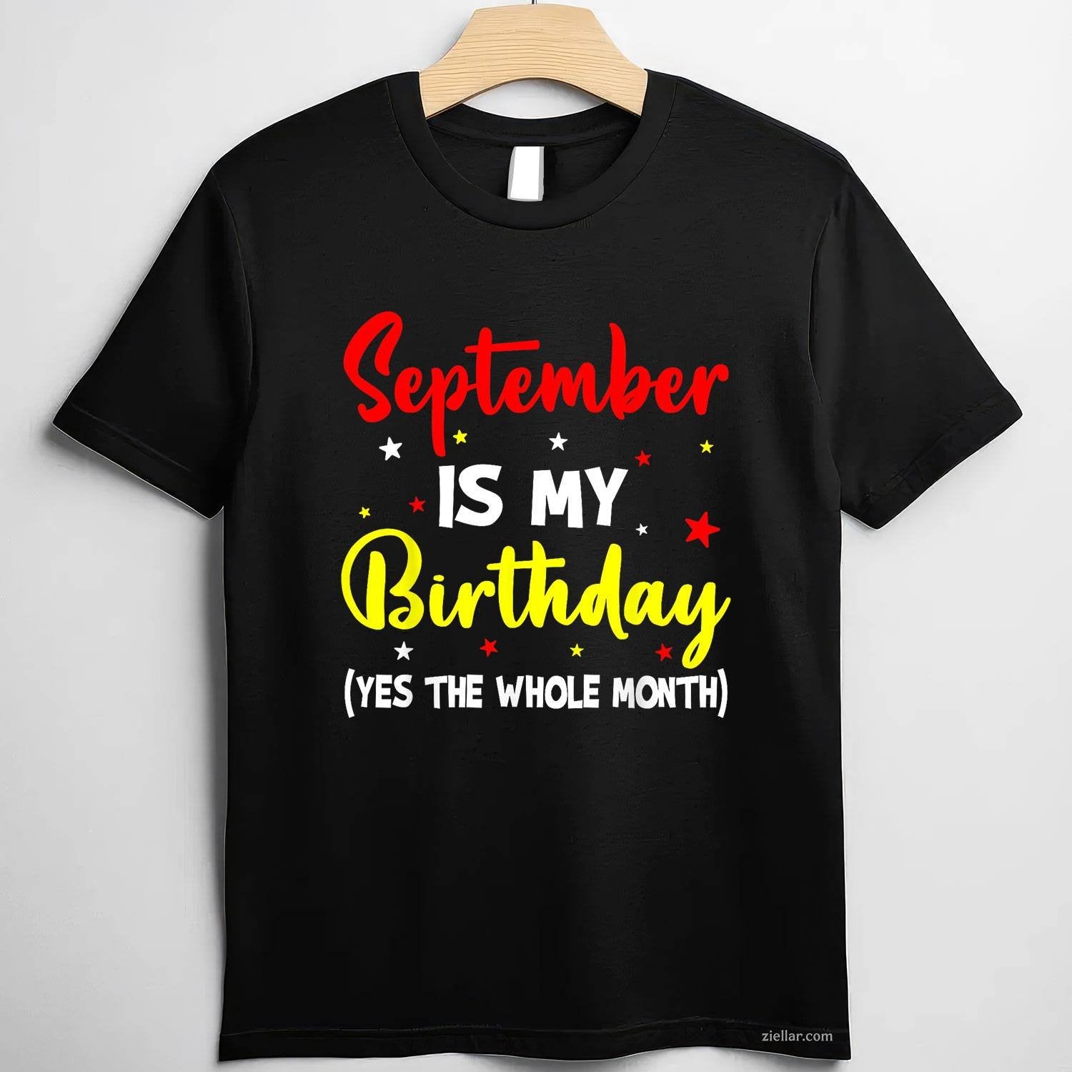 September Is My Birthday The Whole Month September Birthday T-Shirt Tee for Men Women Adults Unisex