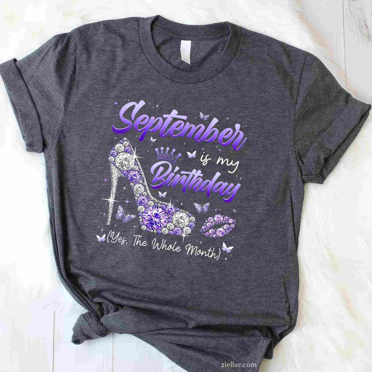 September Is My Birthday The Whole Month Girl Women Party T-Shirt Tee