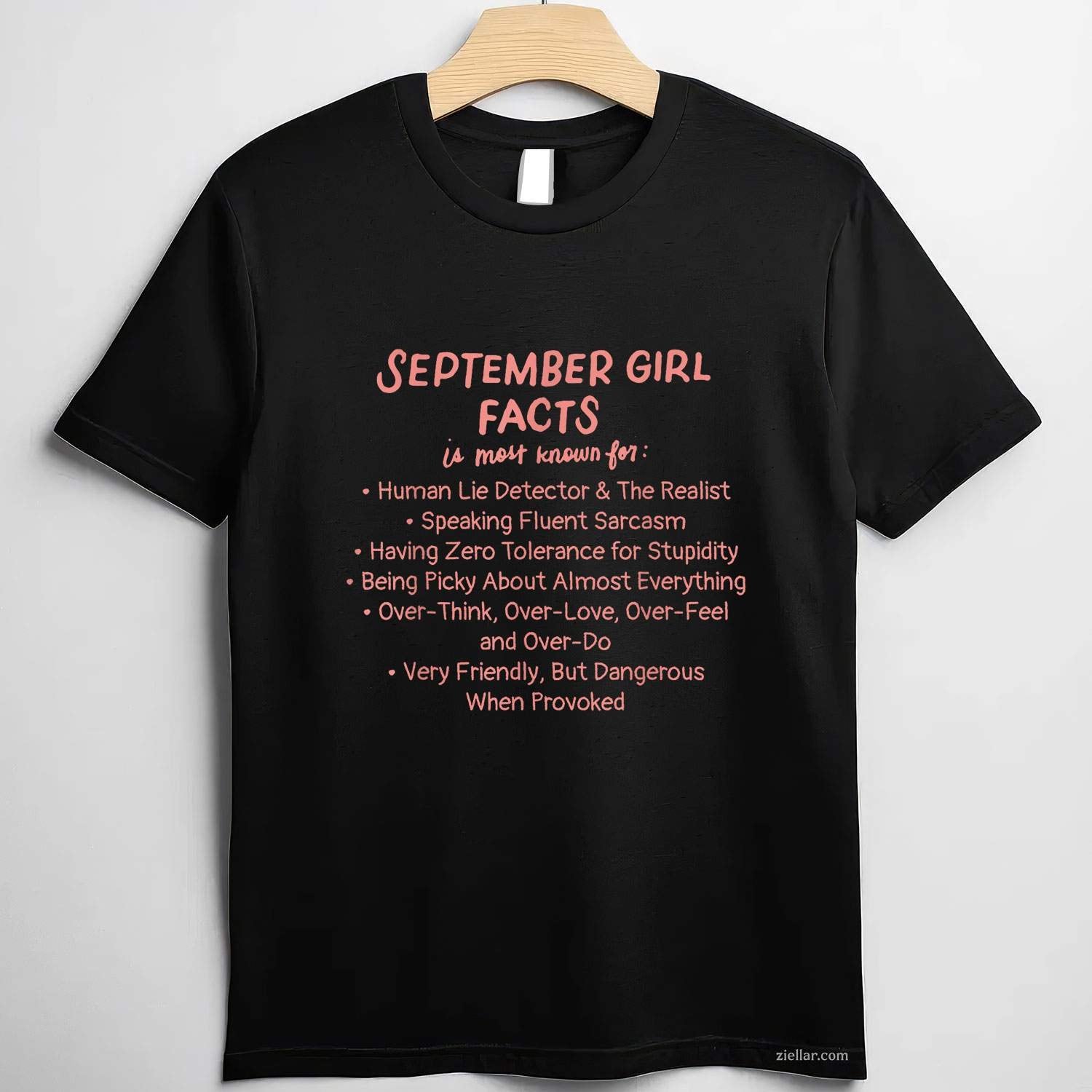 September Girl Facts Birthday Gifts Born In September Virgo T-Shirt Tee for Men Women Adults Unisex