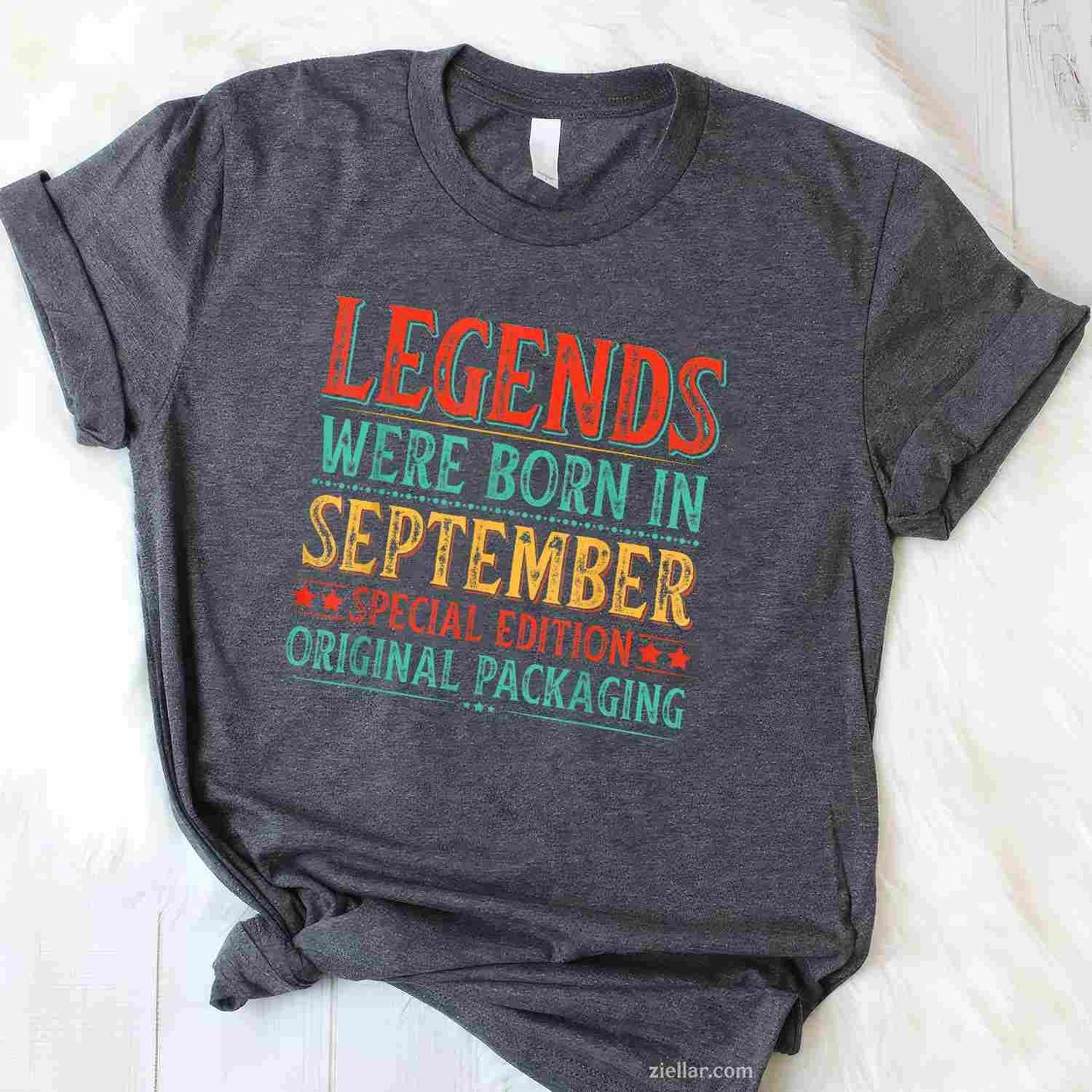 September Birthday Legends Were Born in September Funny T-Shirt Tee for Men Women Adults Unisex