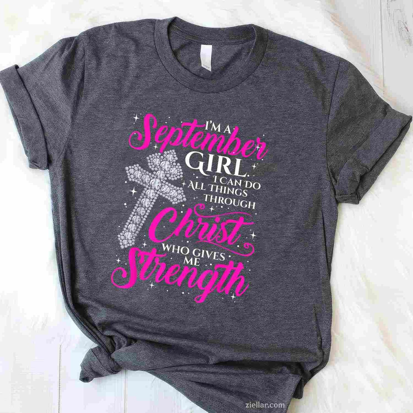 September Girl Funny Quote Saying Christian Birthday Women T-Shirt Tee
