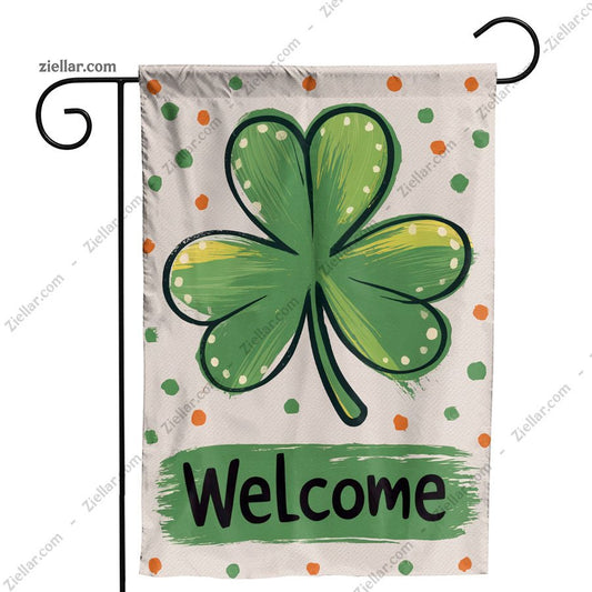 Shamrock St Patricks Day Garden Flag 12x18 Inch Double Sided Outdoor Flag