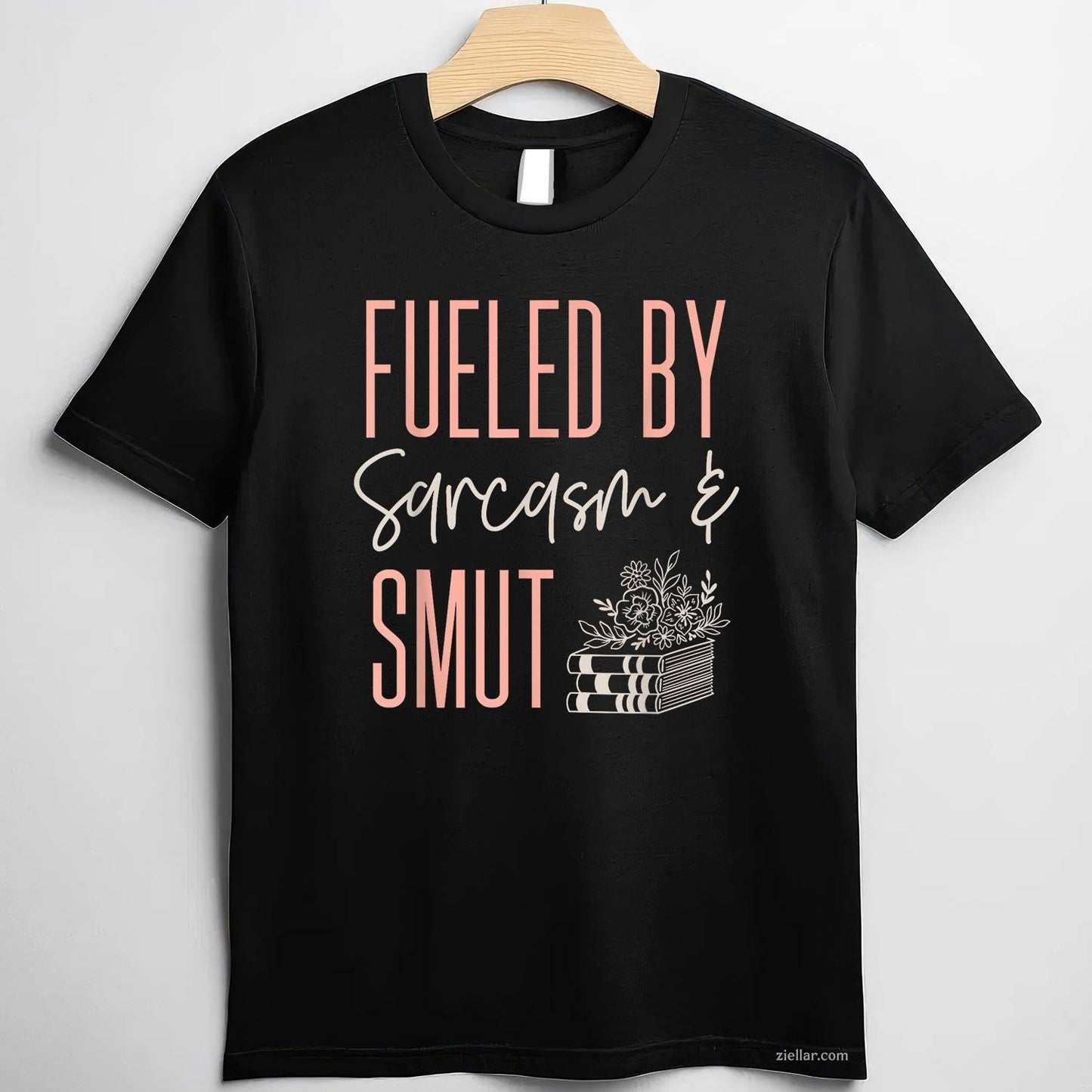 Smutty Book Lover Fueled By Sarcasm And Smut T-Shirt, Vintage Graphic Tee For Spicy Romance Readers