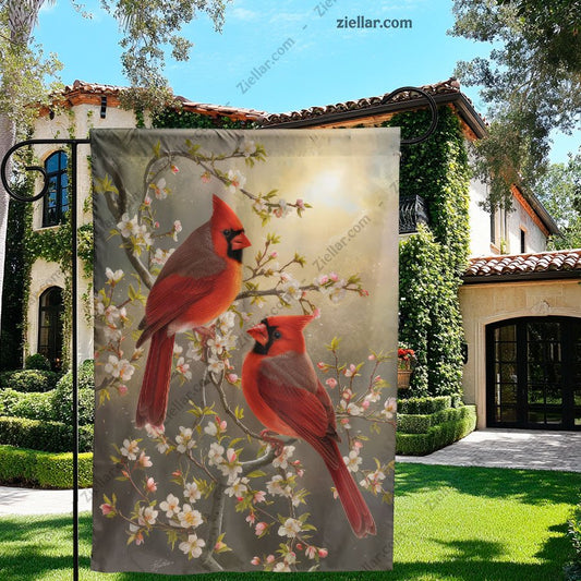 Spring Cardinal Garden Flag 12x18_ Double Sided Yard Banner for Outdoor Decor
