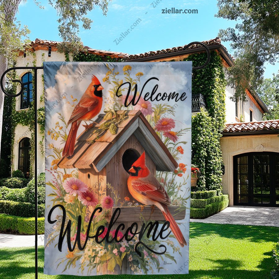 Spring Cardinal Garden Flag 12x18 Inch Double Sided Burlap Outdoor Yard Decor
