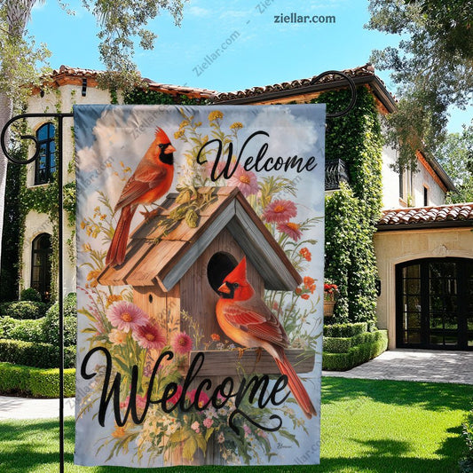 Spring Cardinal Garden Flag 12x18 Inch Double Sided Burlap Outdoor Yard Decor