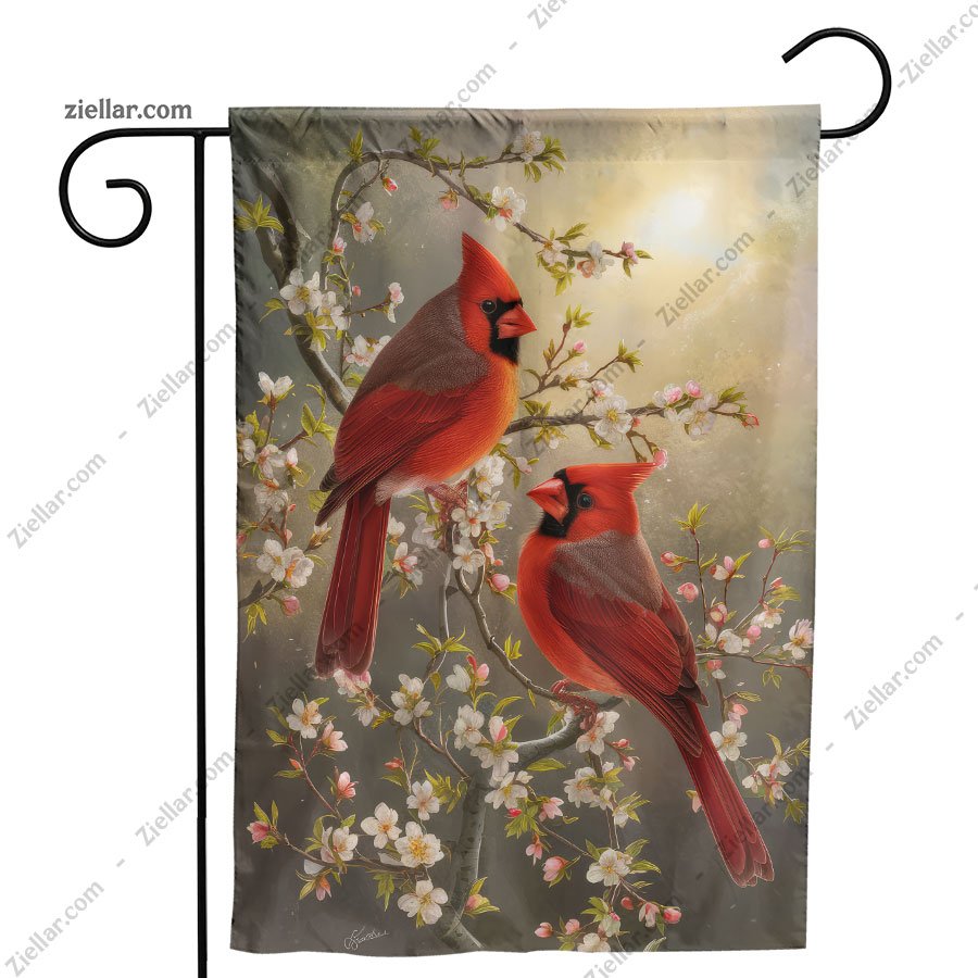 Spring Cardinal Garden Flag 12x18_ Double Sided Yard Banner for Outdoor Decor