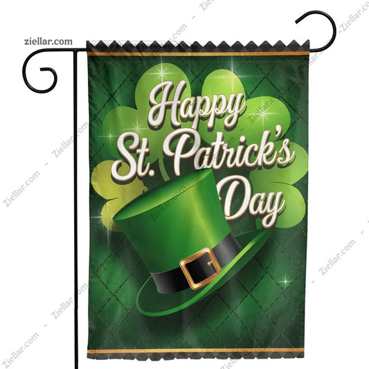 St. Patrick's Day Garden Flag Double Sided, Buffalo Plaid Clover Yard Decor