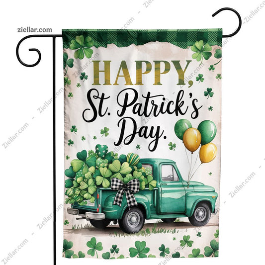 St Patricks Day Garden Flag 12x18 Inch Double Sided Blessed Shamrocks Outdoor