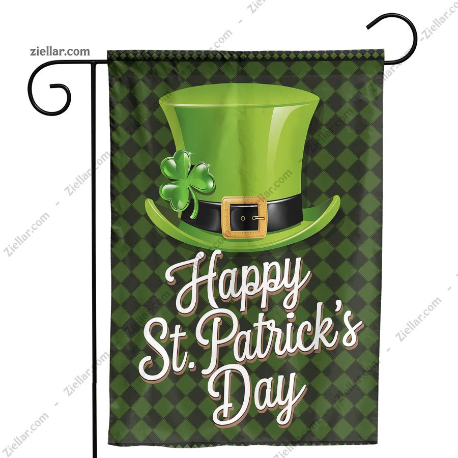 St Patricks Day Garden Flag 12x18 Inch Green Shamrock Irish Yard Decoration