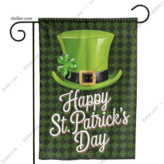 St Patricks Day Garden Flag 12x18 Inch Green Shamrock Irish Yard Decoration