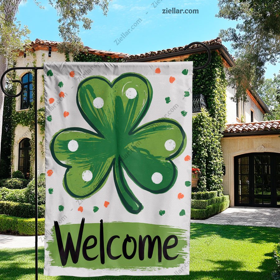 St Patricks Day Garden Flag 12x18 Inch, Double Sided Shamrock Yard Decor