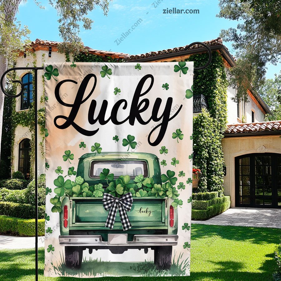 St Patricks Day Garden Flag 12x18 Inch Double Sided Truck Shamrock Yard Decor