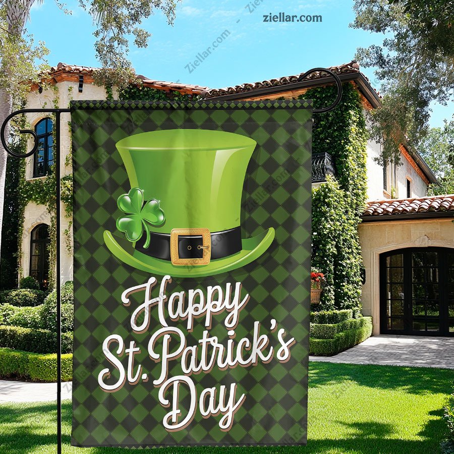 St Patricks Day Garden Flag 12x18 Inch Green Shamrock Irish Yard Decoration
