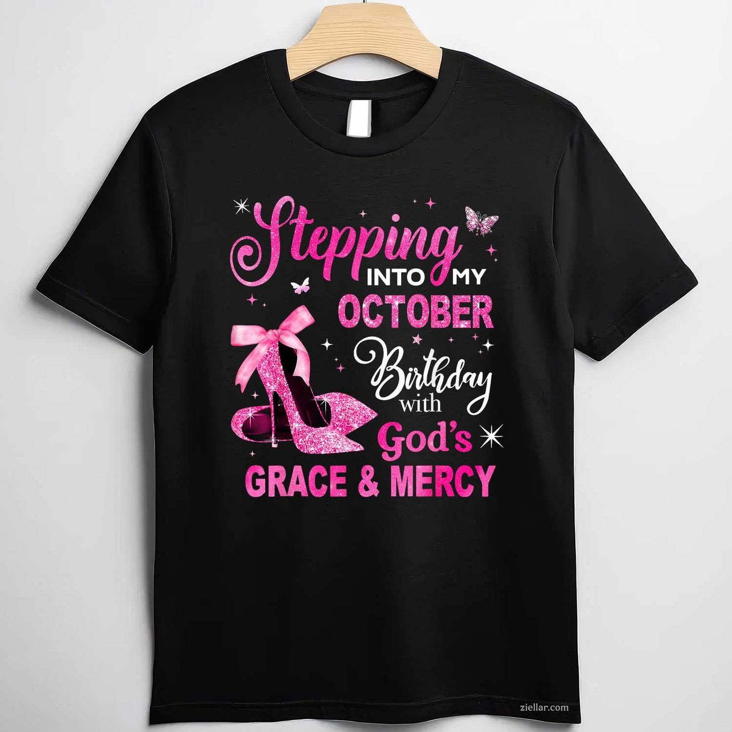 Stepping Into My October Birthday Queen Women Girl T-Shirt and Tee for Adults Men Women Unisex