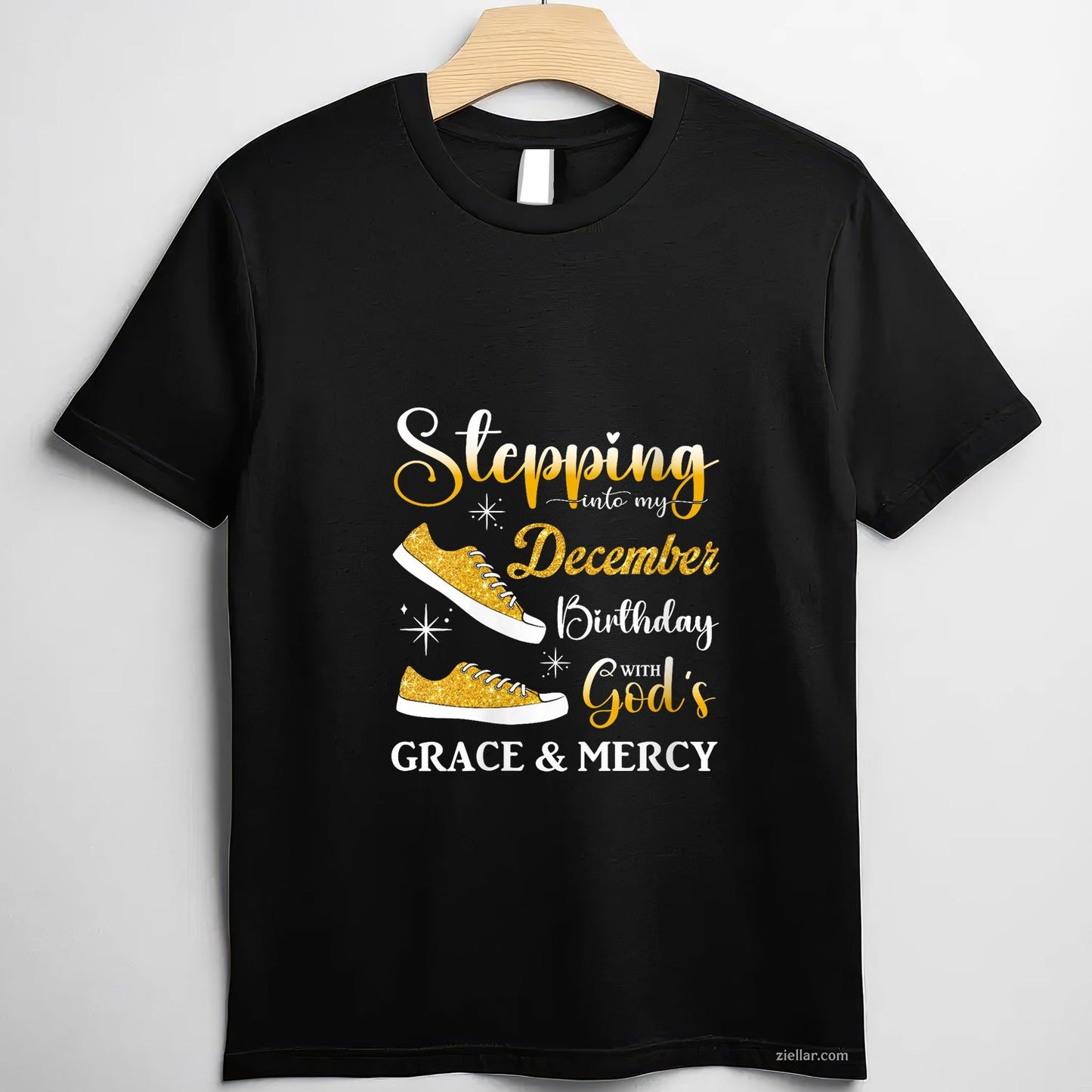 Stepping Into My December Birthday Tee and T-Shirt, Funny Women Girls Gift T-Shirt for Adults