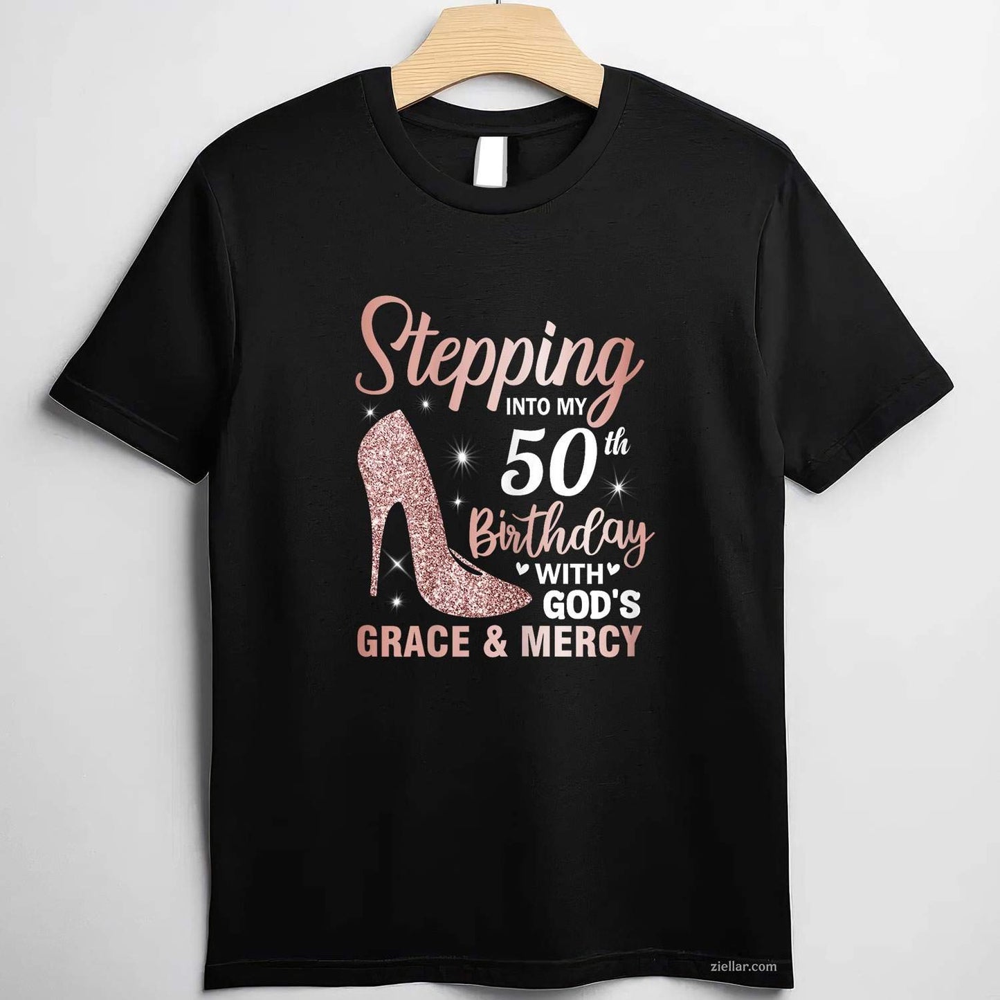 Stepping Into My 50th Birthday Shirt Women 50 Year Old Bday T-Shirt Tee