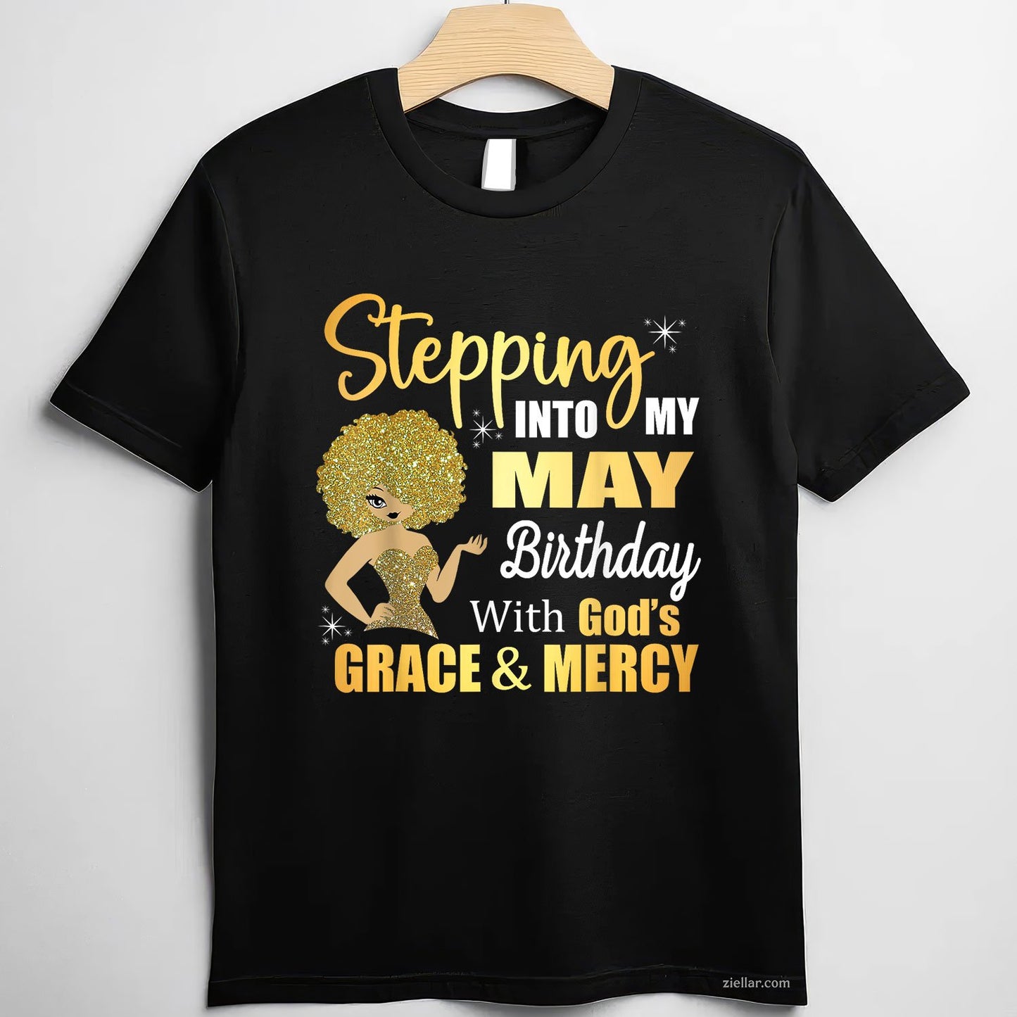 Stepping Into My May Birthday Tee and T-Shirt, Blessed with Grace T-Shirt for Adults