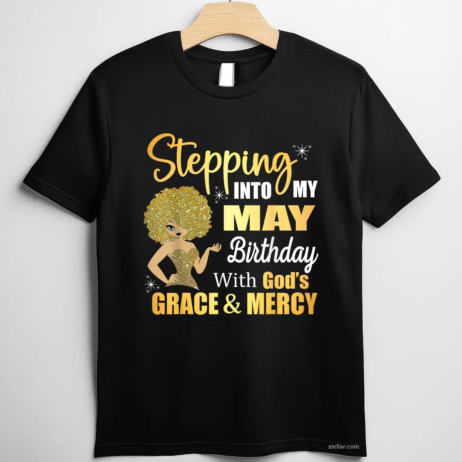 Stepping Into My May Birthday Tee and T-Shirt, Blessed with Grace T-Shirt for Adults