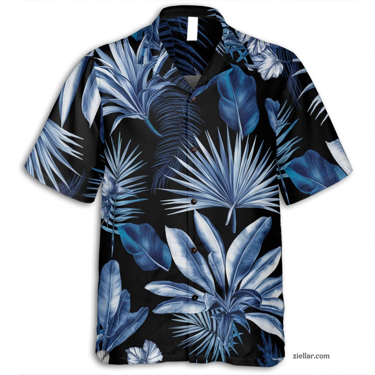 Summer Blue Tropical Hawaiian Shirt and Tee, Casual Gift for Men and Women