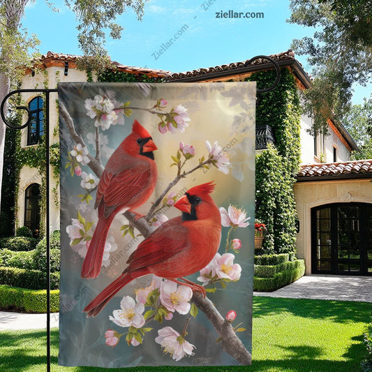 Summer Cardinal Garden Flag 12x18 Double Sided Vertical Yard Flag for Outside