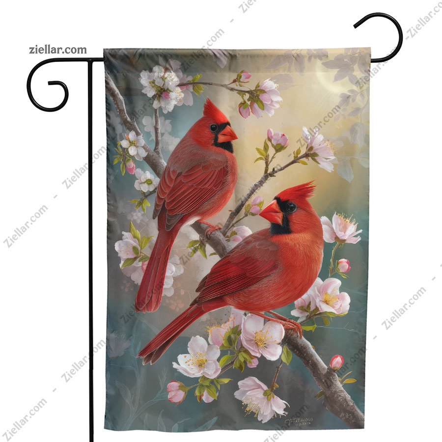 Summer Cardinal Garden Flag 12x18 Double Sided Vertical Yard Flag for Outside