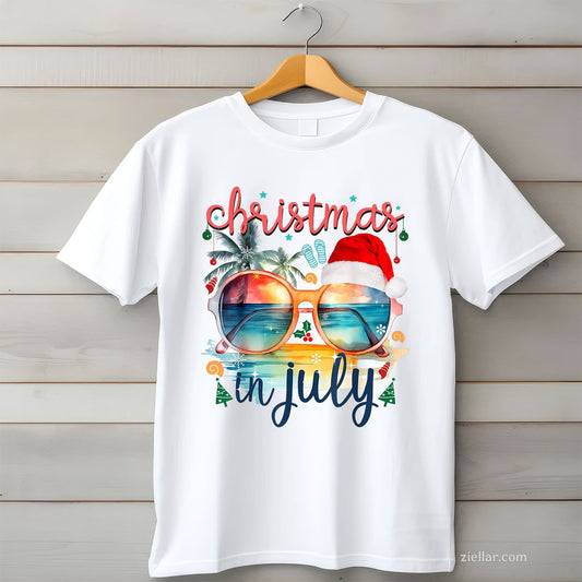 Sunglasses Christmas in July Santa Hat Summer