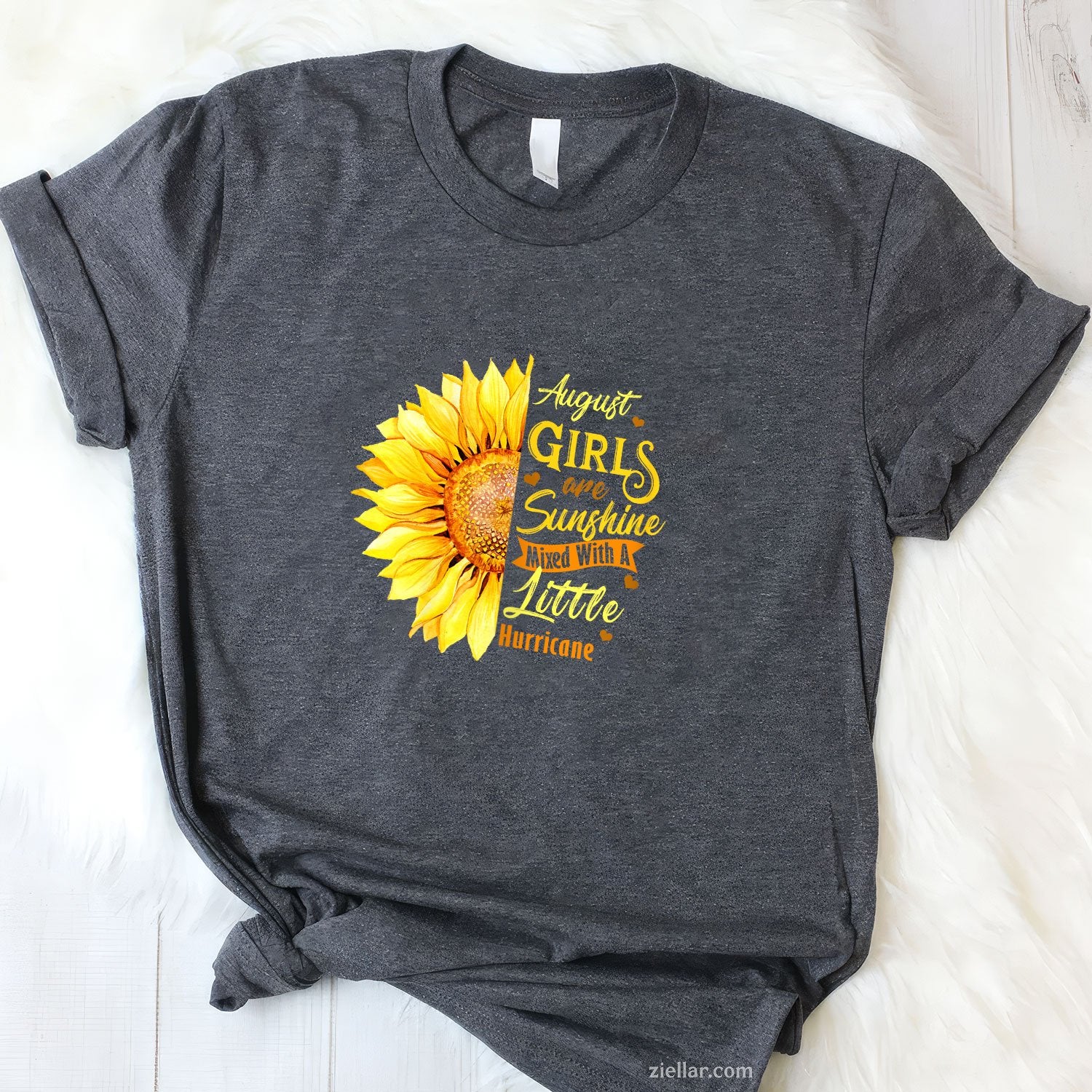 Sunshine and Hurricane Tee and T-Shirt, Funny August Girl Birthday T-Shirt Gift for Adults