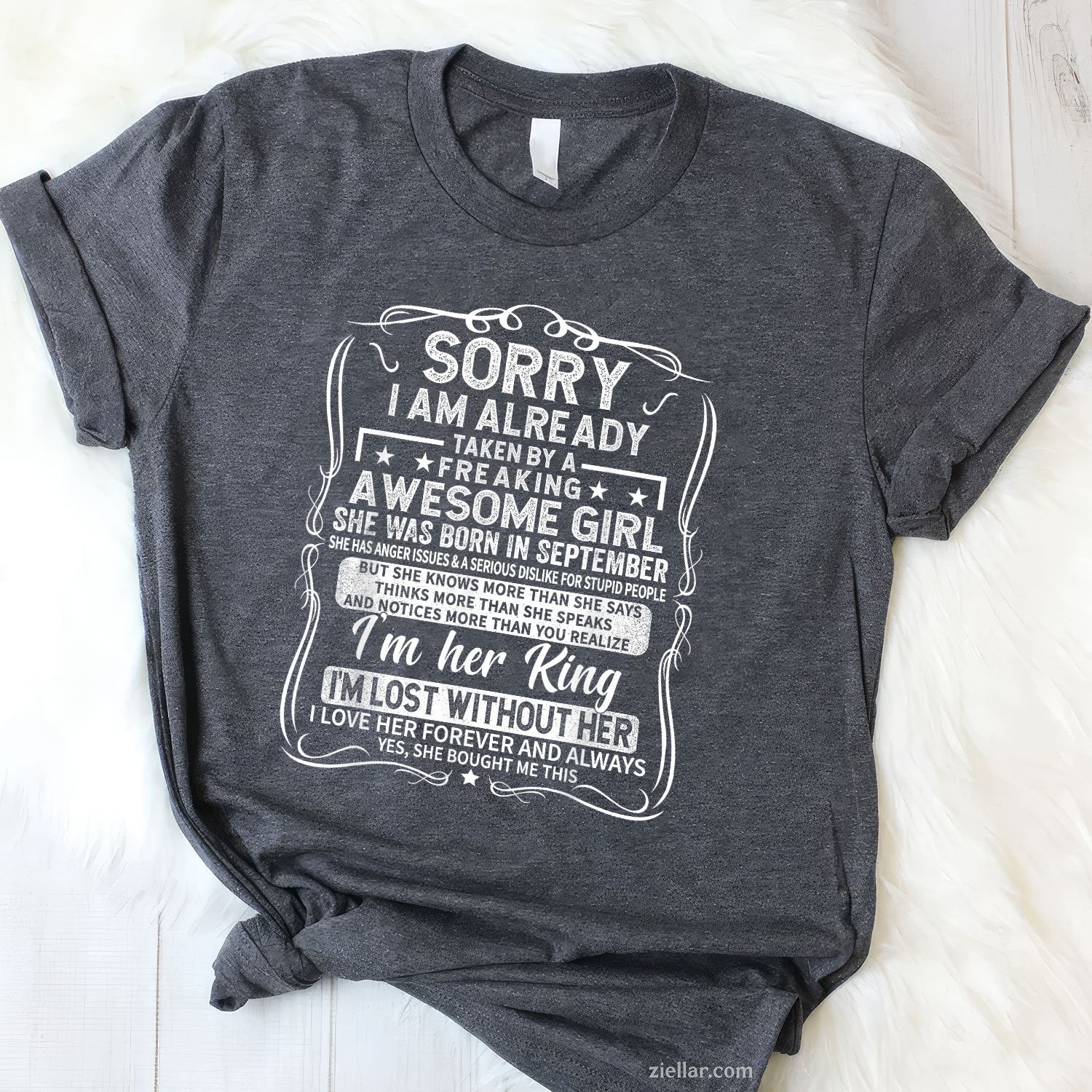 Taken by Awesome September Girl Tee and T-Shirt, Funny Birthday Shirt for Men Adults