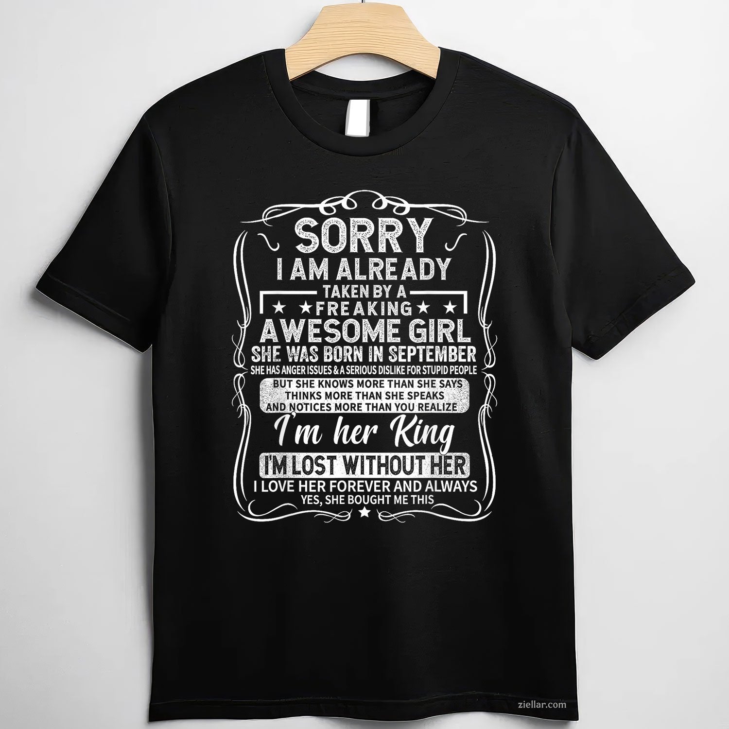 Taken by Awesome September Girl Tee and T-Shirt, Funny Birthday Shirt for Men Adults