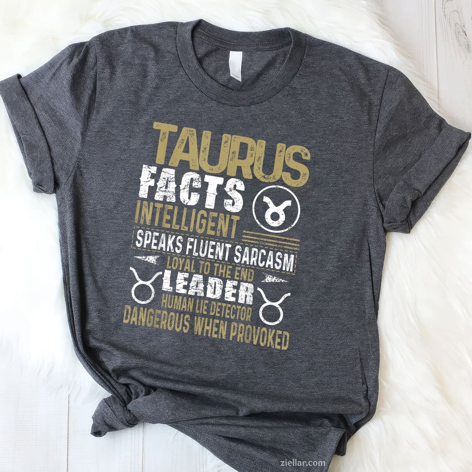 Taurus Zodiac Facts Tee and T-Shirt, April and May Birthday T-Shirt Gift for Adults