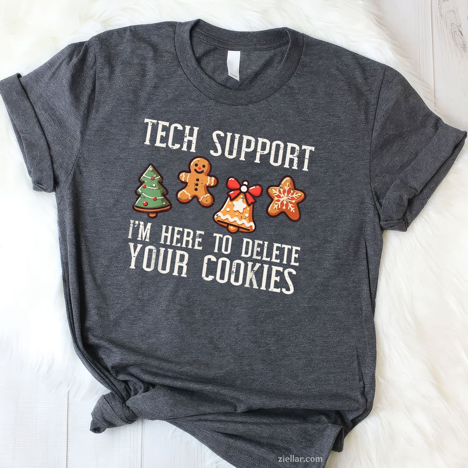 Tech Support Delete Cookies Tee and T-Shirt, Funny Christmas IT T-Shirt Gift for Men and Women Adults