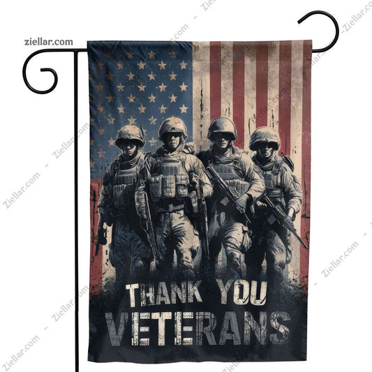 Thank You Veterans Garden Flag - Patriotic Double Sided Yard Decor for Home