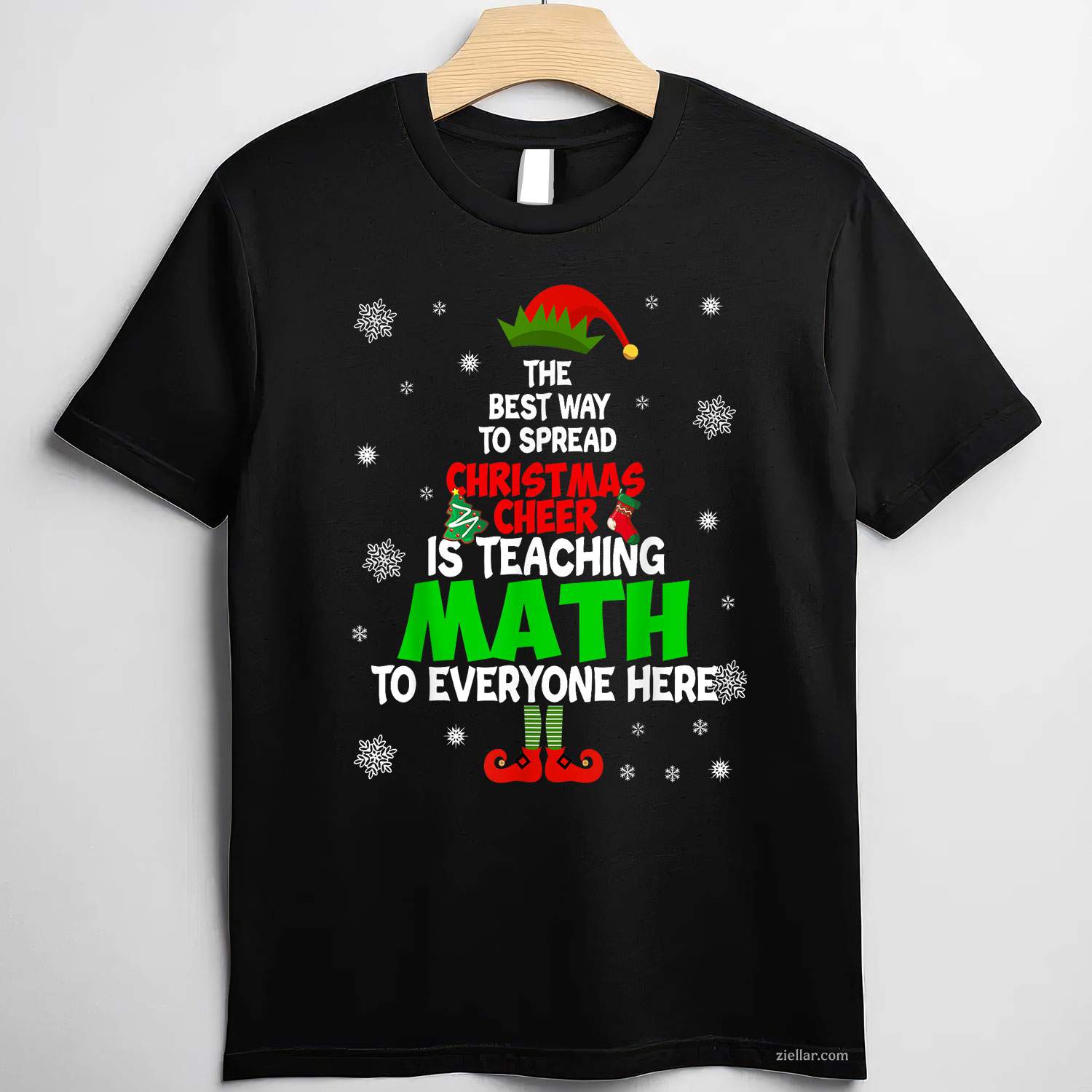The Best Way To Spread Christmas Cheer Is Teaching Math T-Shirt, A Funny Math Teacher Christmas Cheer Tee