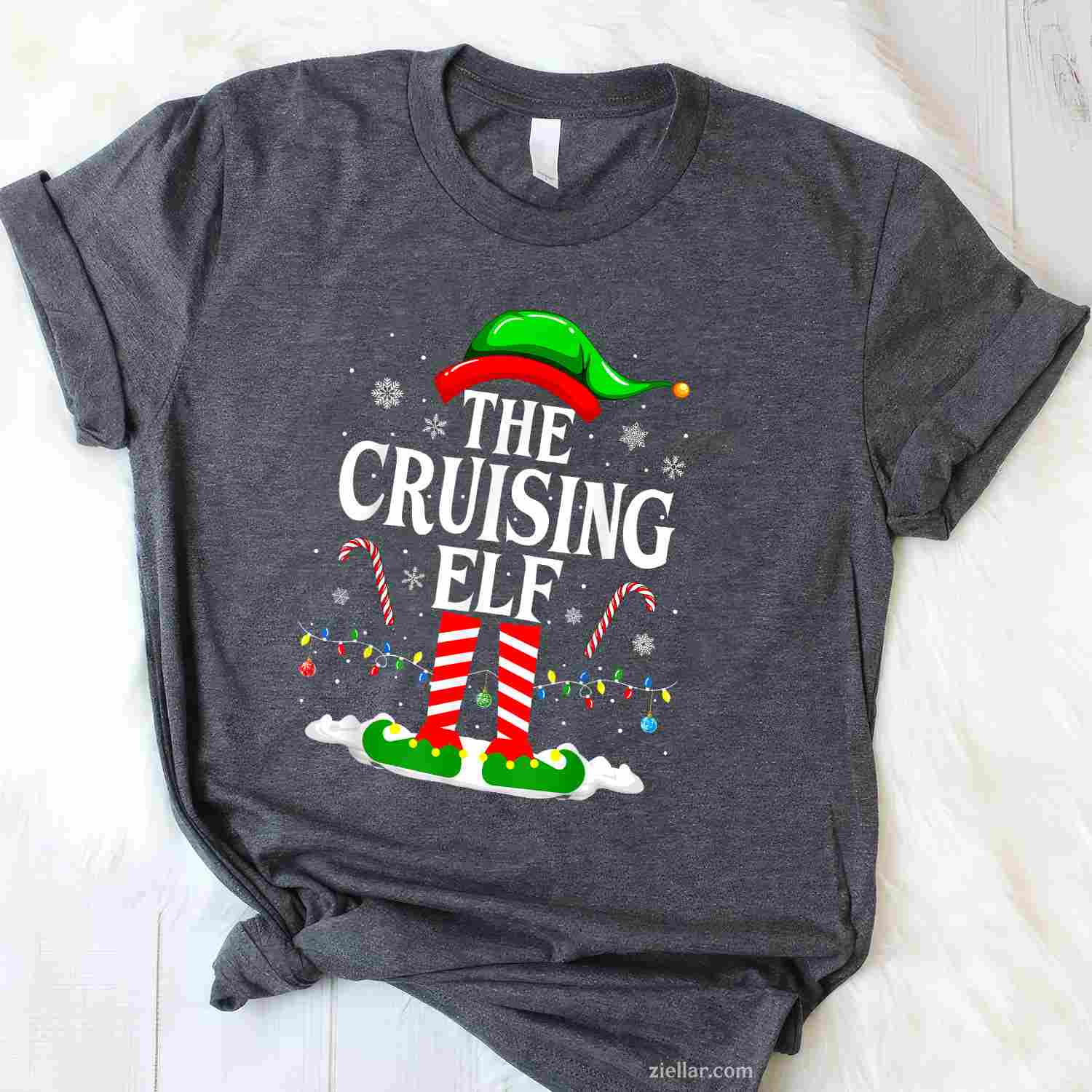 The Cruising Elf Xmas Funny Matching Family Cruise Christmas T-Shirt, A The Cruising Elf Family Christmas Tee