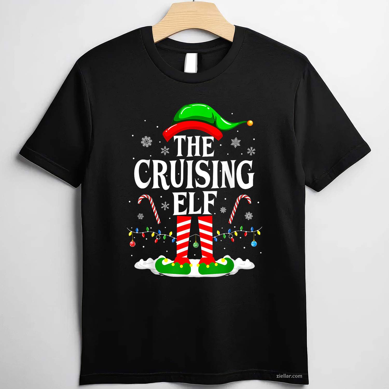 The Cruising Elf Xmas Funny Matching Family Cruise Christmas T-Shirt, A The Cruising Elf Family Christmas Tee