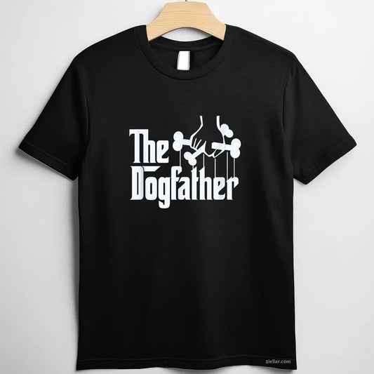 The Dogfather Dog Dad Fathers Day T-Shirt, Gift Dog Lover Vintage Graphic Tee For Adults